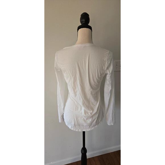 Lilly pulitzer white long sleeve v neck top medium - Picture 2 of 7
